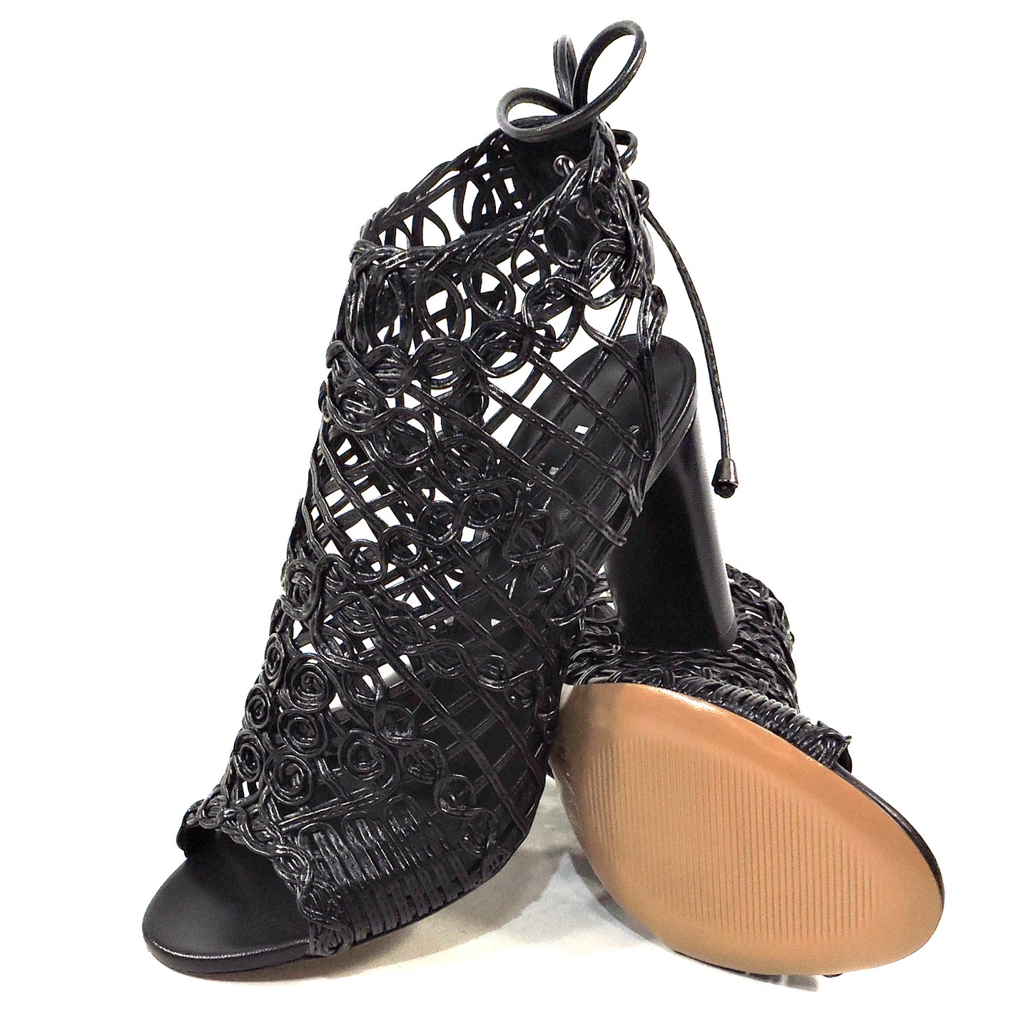 TIFFI 🇮🇹 WOMEN'S BLACK LEATHER FASHION SANDALS