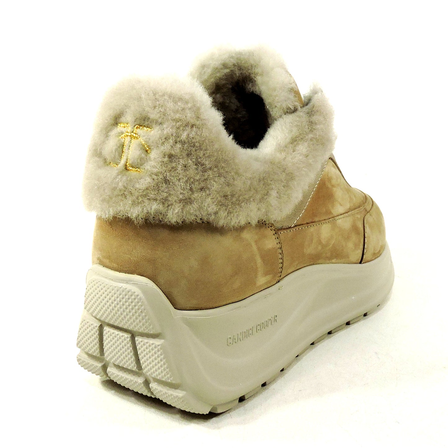CANDICE COOPER 🇮🇹 WOMEN'S BROWN NUBUCK NAPPA LEATHER WINTER FASHION SNEAKERS