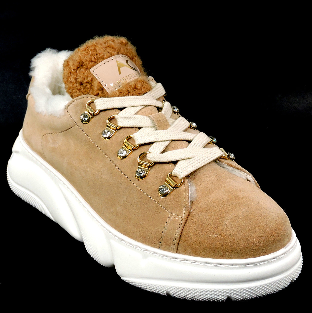 ALBERTO CICCIOLI 🇮🇹 WOMEN'S BROWN SUEDE WINTER FASHION SNEAKERS