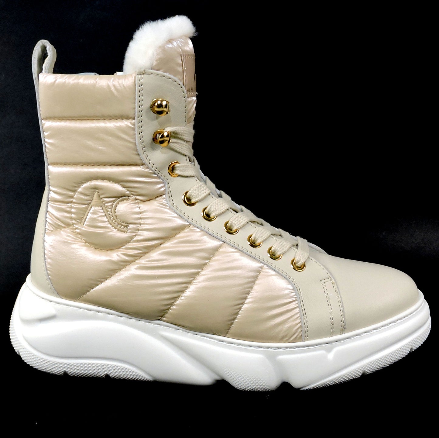 ALBERTO CICCIOLI 🇮🇹 WOMEN'S OFF WHITE LEATHER WINTER FASHION ANKLE BOOTS