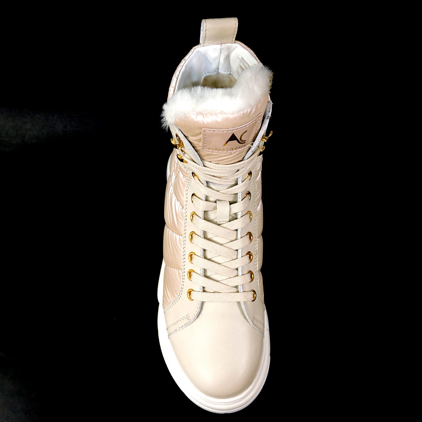 ALBERTO CICCIOLI 🇮🇹 WOMEN'S OFF WHITE LEATHER WINTER FASHION ANKLE BOOTS