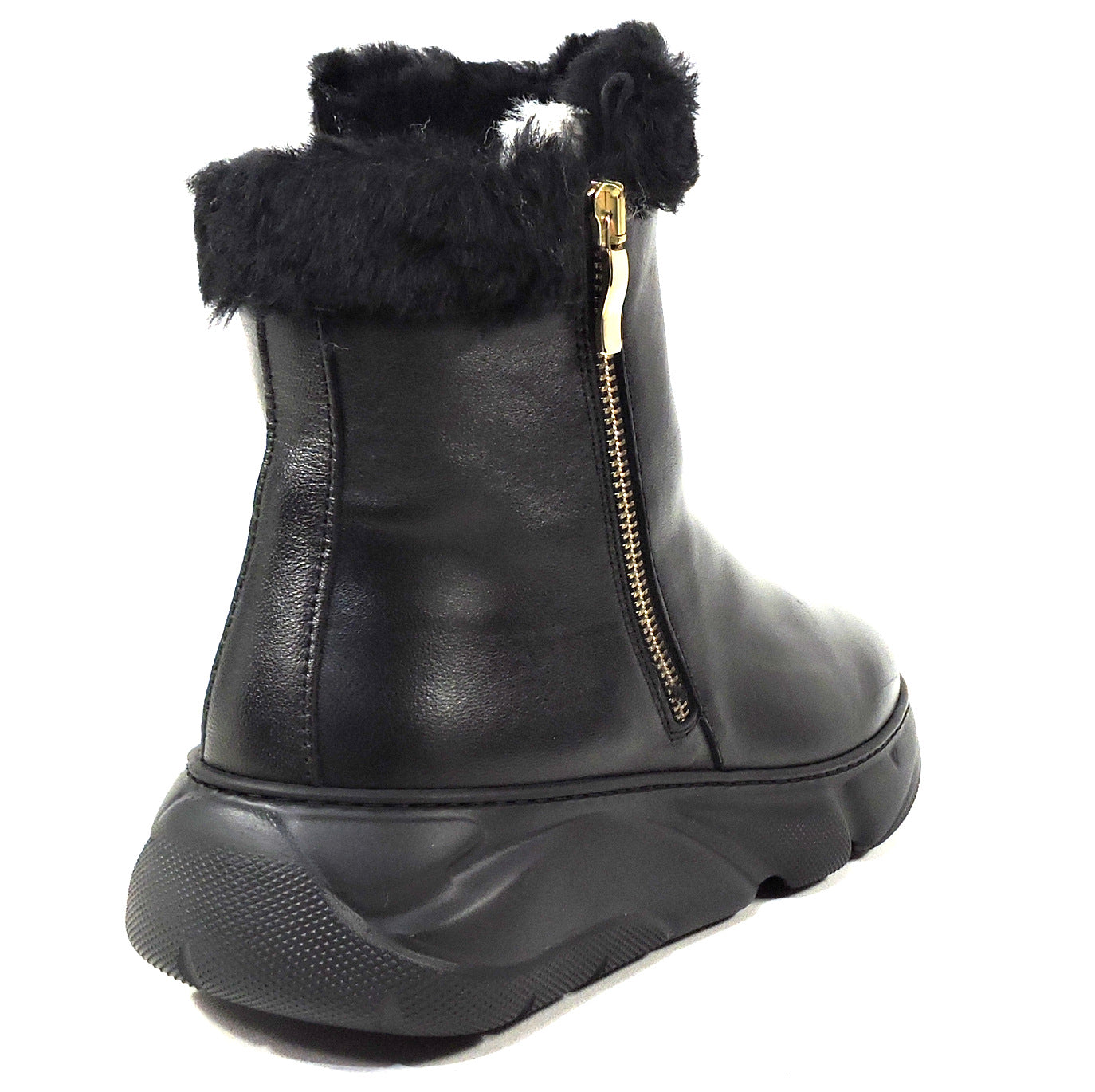 ALBERTO CICCIOLI 🇮🇹 WOMEN'S BLACK SOFT LEATHER WINTER ANKLE BOOTIE