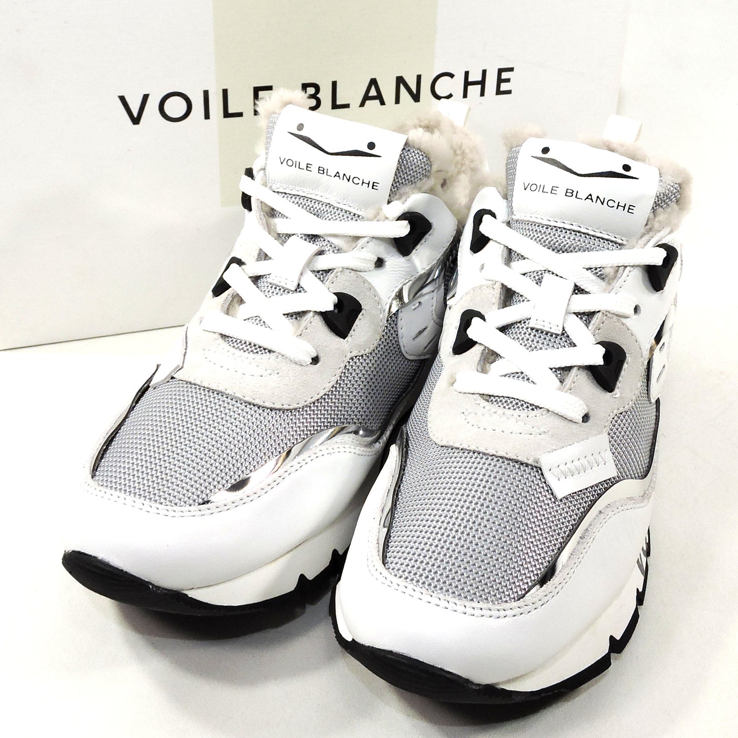 VOILE BLANCHE ๐ฎ๐น WOMEN'S WHITE LEATHER COMFORT FASHION SNEAKERS BOUTIQUE