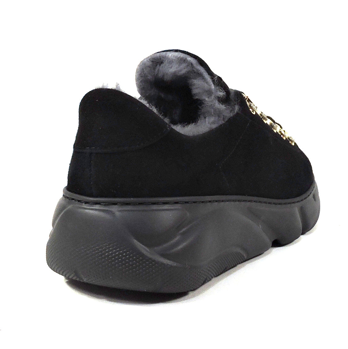 ALBERTO CICCIOLI 🇮🇹 WOMEN'S BLACK SUEDE WINTER COMFORT FASHION SNEAKERS