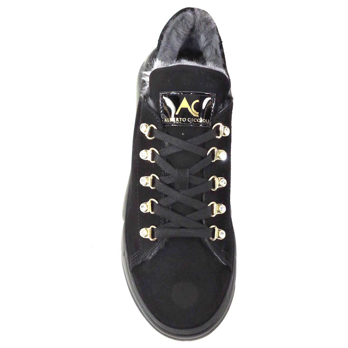 ALBERTO CICCIOLI 🇮🇹 WOMEN'S BLACK SUEDE WINTER COMFORT FASHION SNEAKERS