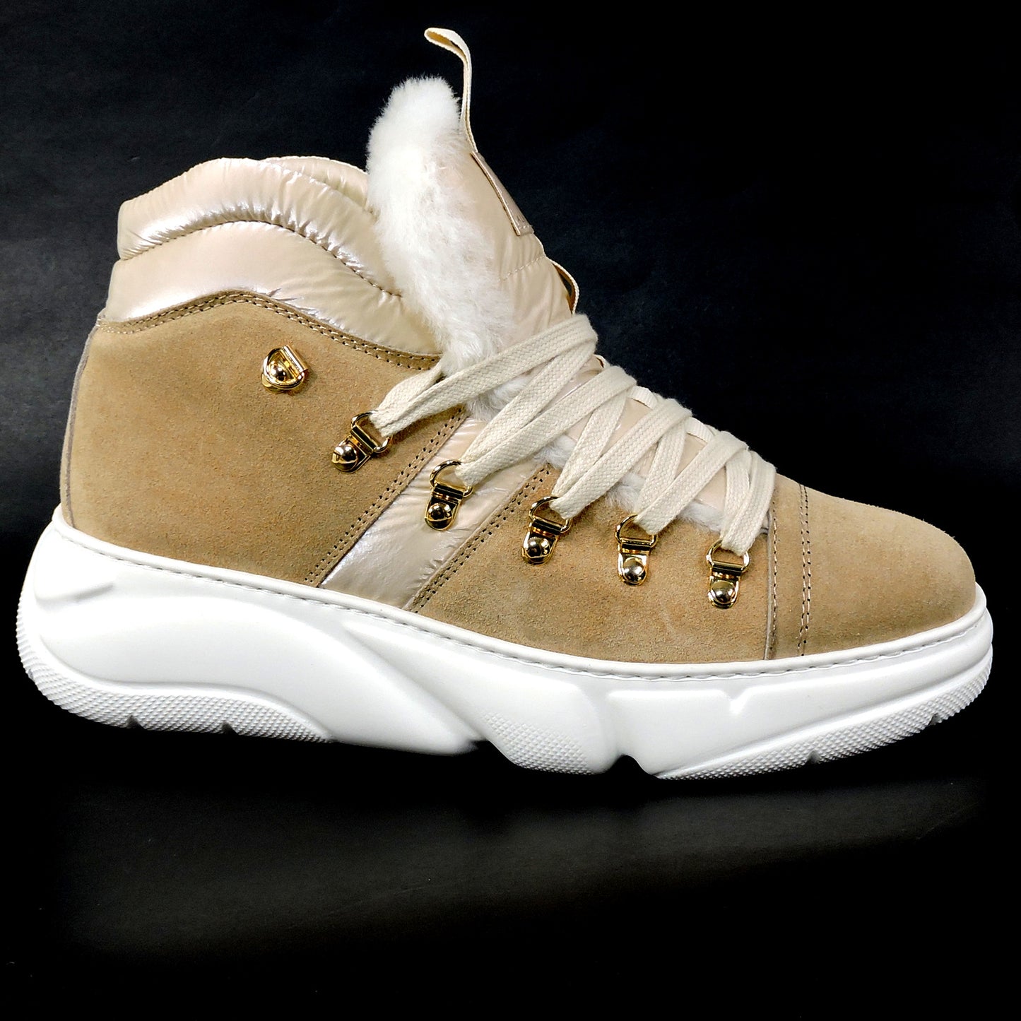 ALBERTO CICCIOLI 🇮🇹 WOMEN'S BROWN SUEDE WINTER FLAT FASHION SNEAKERS