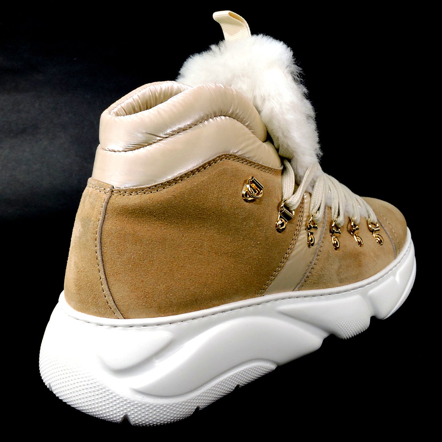 ALBERTO CICCIOLI 🇮🇹 WOMEN'S BROWN SUEDE WINTER FLAT FASHION SNEAKERS