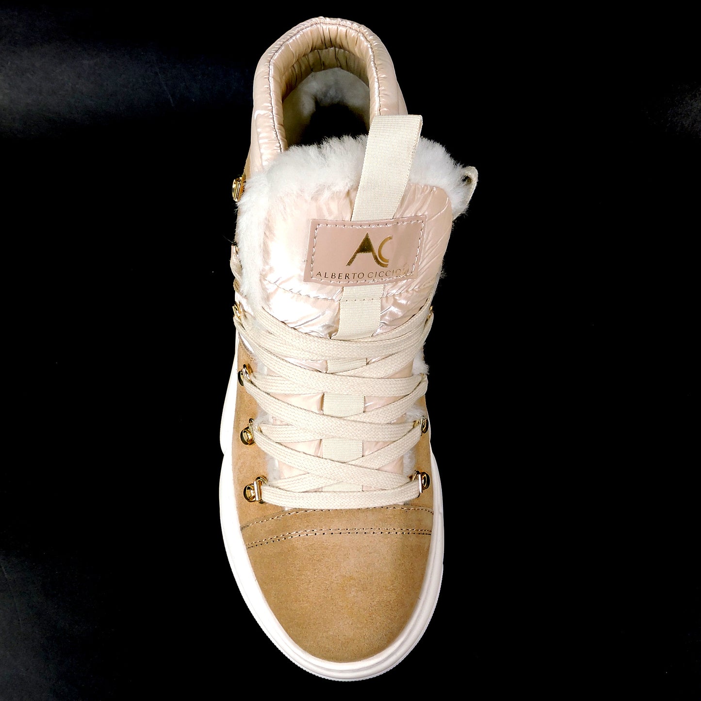 ALBERTO CICCIOLI 🇮🇹 WOMEN'S BROWN SUEDE WINTER FLAT FASHION SNEAKERS