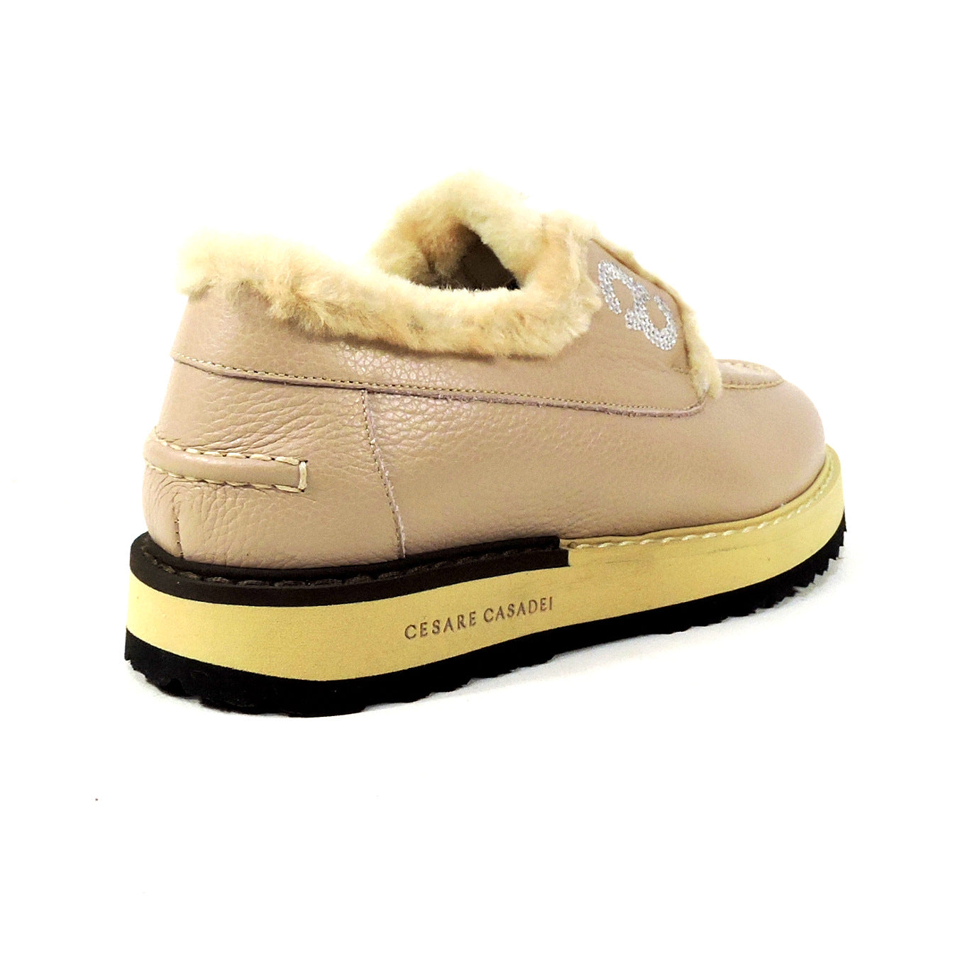 CASADEI ๐ฎ๐น WOMEN'S BEIGE SOFT LEATHER COMFORT WINTER LOAFERS
