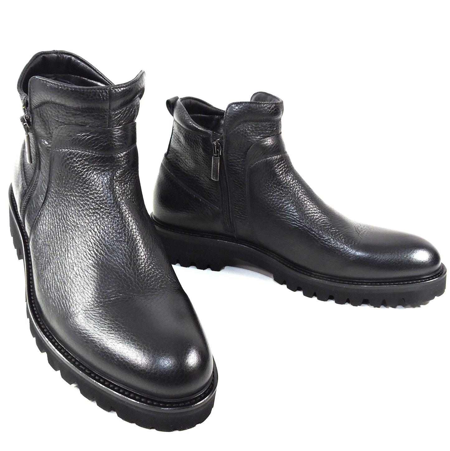 GOODMAN 🇮🇹 MEN'S BLACK SOFT LEATHER COMFORT WINTER ANKLE BOOTS