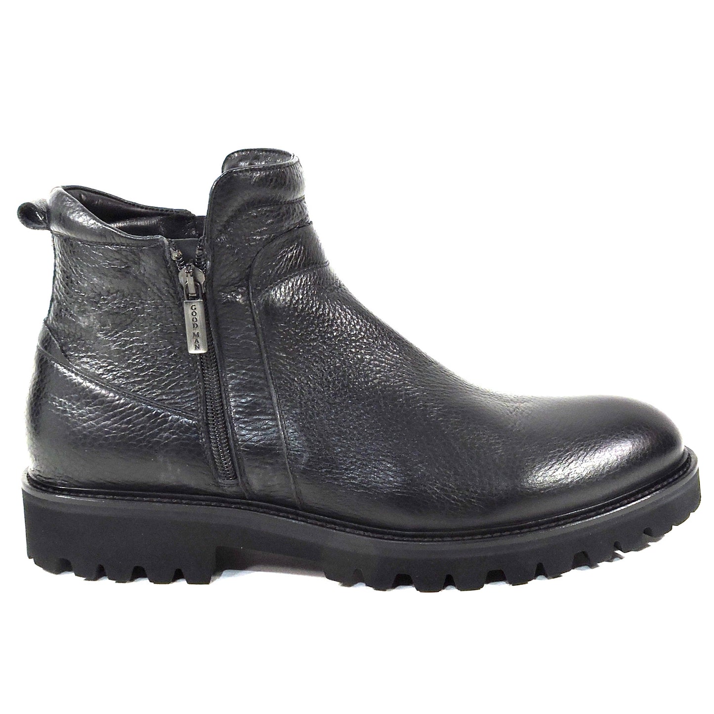 GOODMAN 🇮🇹 MEN'S BLACK SOFT LEATHER COMFORT WINTER ANKLE BOOTS