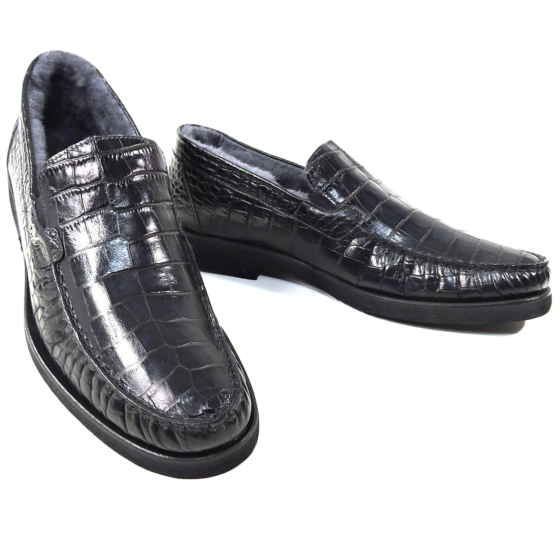 GoodMan MEN'S BLACK SOFT LEATHER COMFORT WINTER LOAFERS Euro Shoes Emporium GoodMan MEN'S BLACK SOFT LEATHER COMFORT WINTER LOAFERS Euro Shoes Emporium