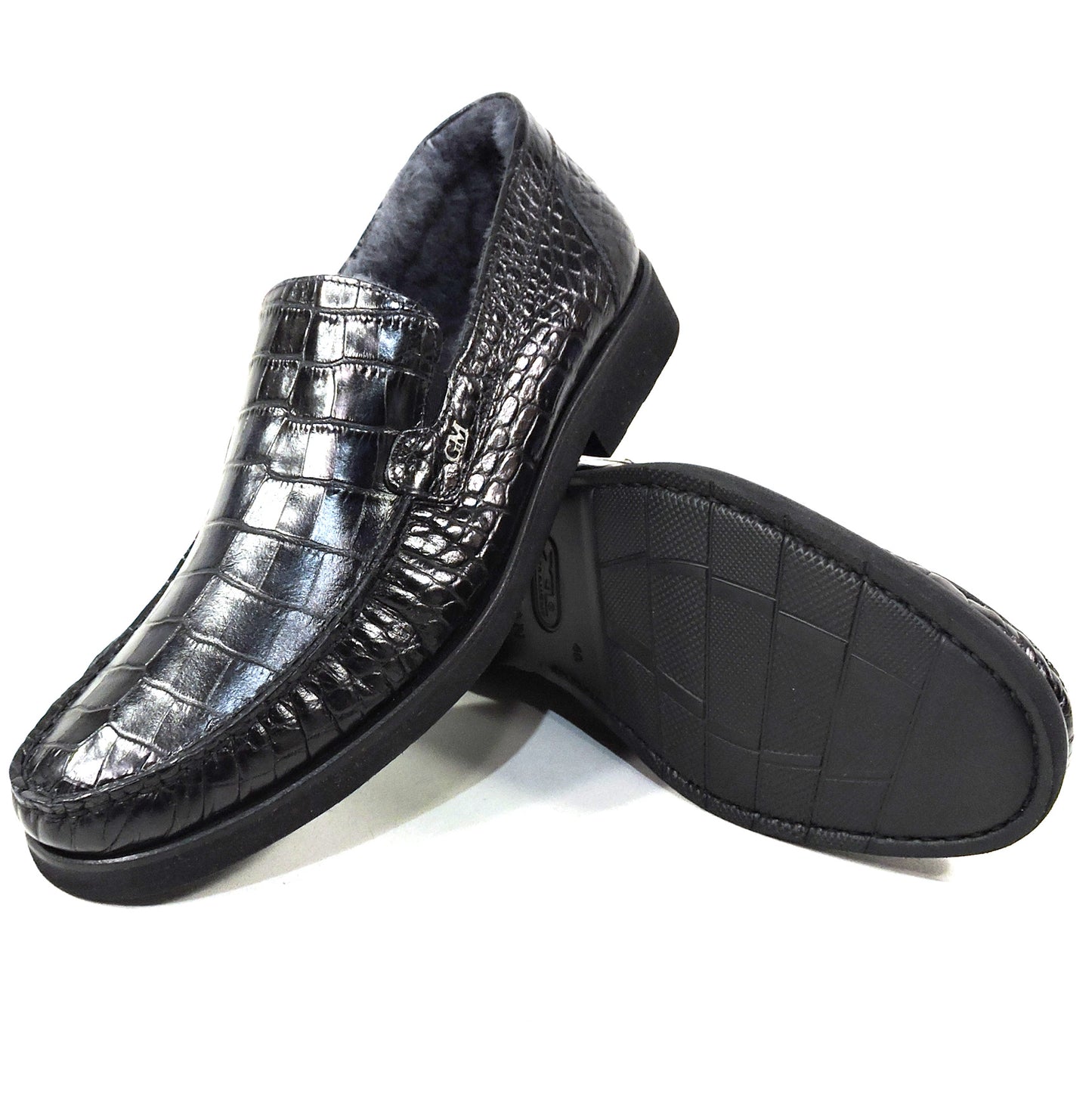 GoodMan 🇮🇹 MEN'S BLACK SOFT LEATHER COMFORT WINTER LOAFERS
