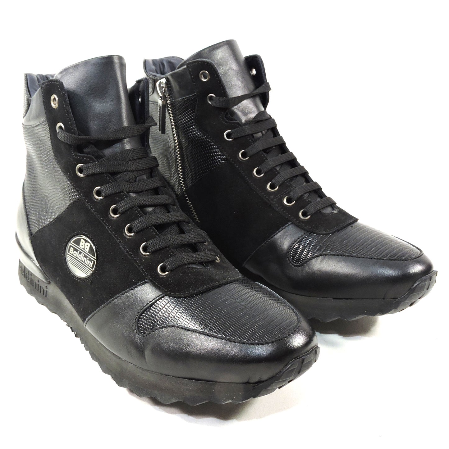 BALDININI 🇮🇹 MEN'S BLACK LEATHER COMFORT WINTER ANKLE BOOTIE