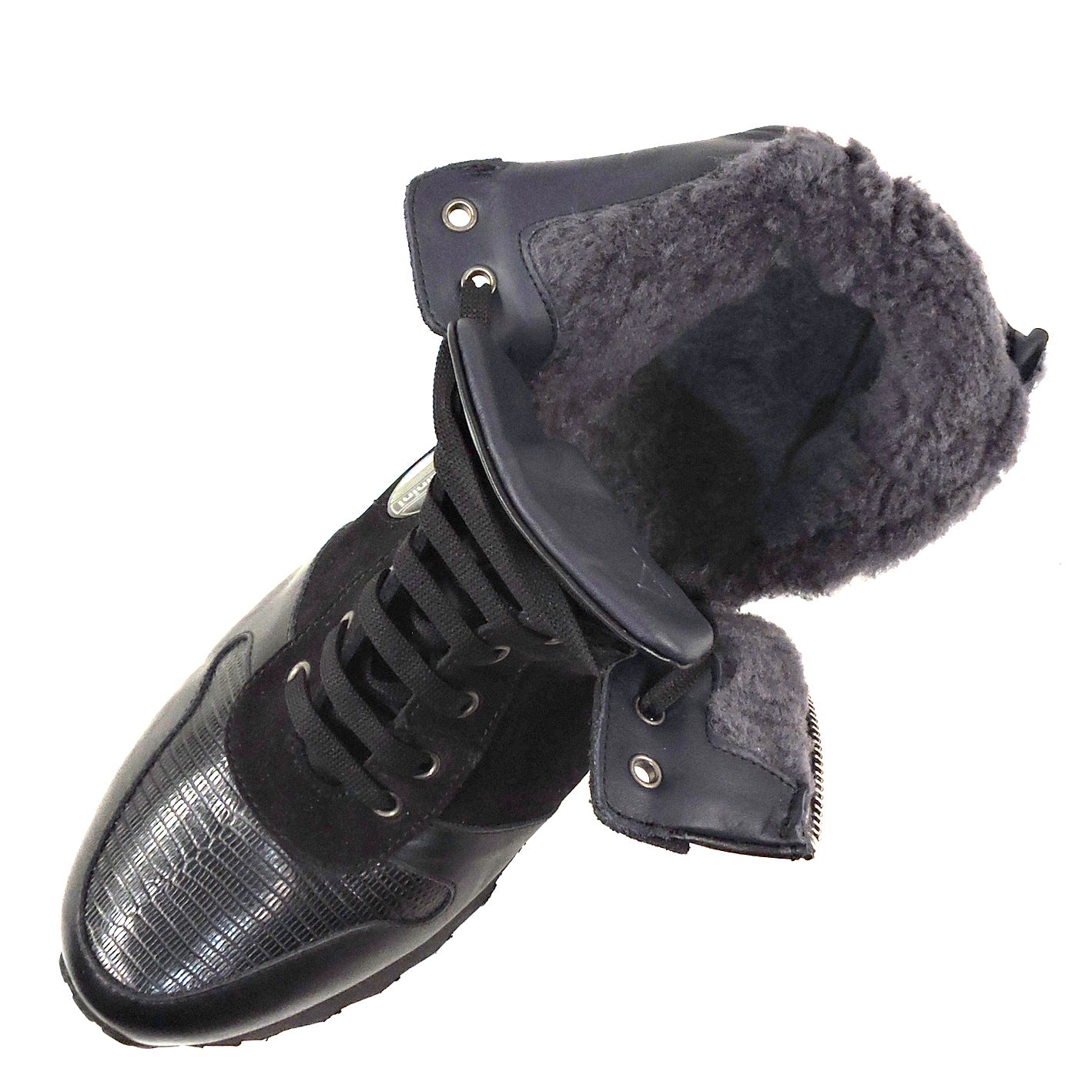 BALDININI 🇮🇹 MEN'S BLACK LEATHER COMFORT WINTER ANKLE BOOTIE
