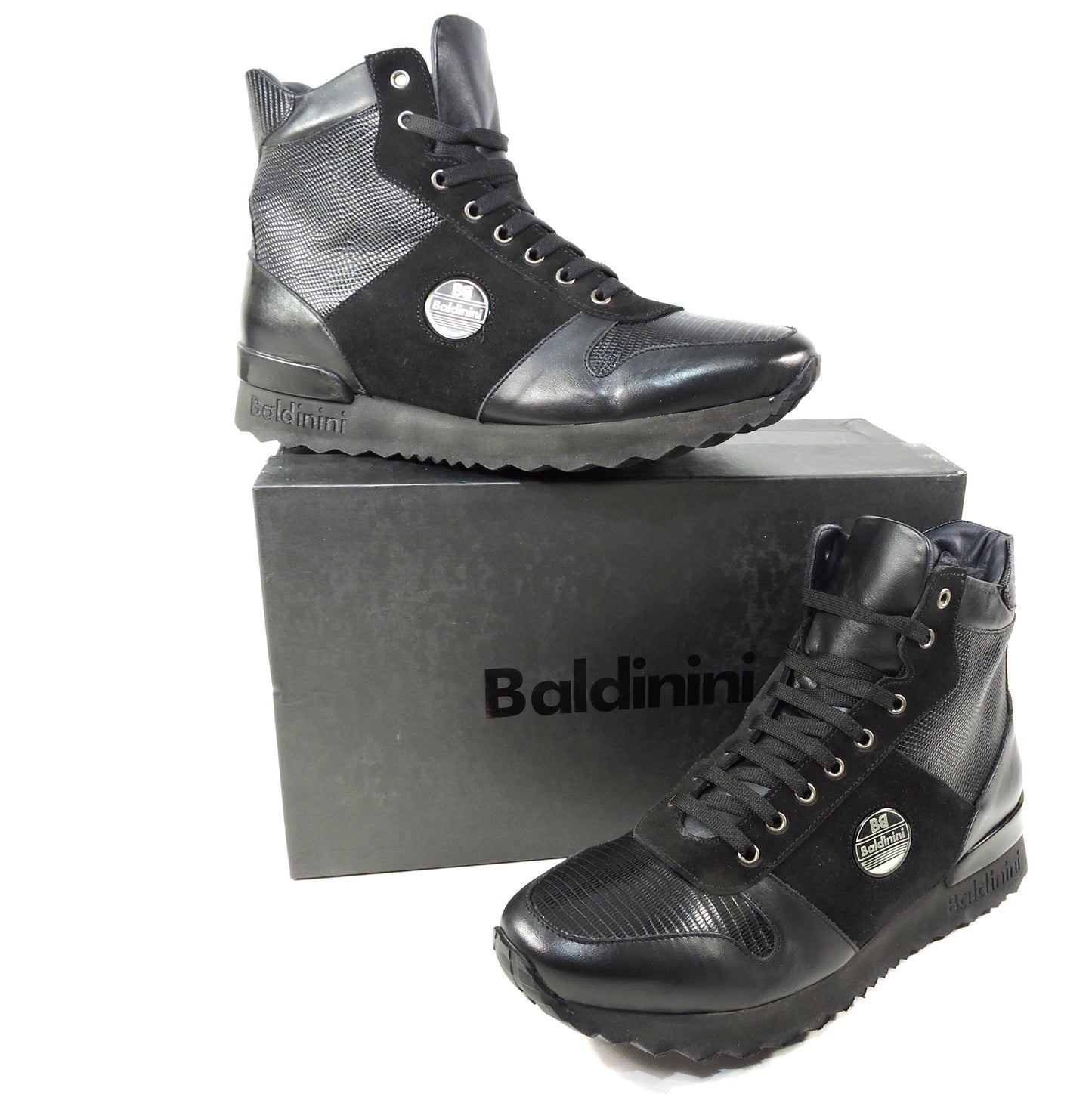 BALDININI 🇮🇹 MEN'S BLACK LEATHER COMFORT WINTER ANKLE BOOTIE