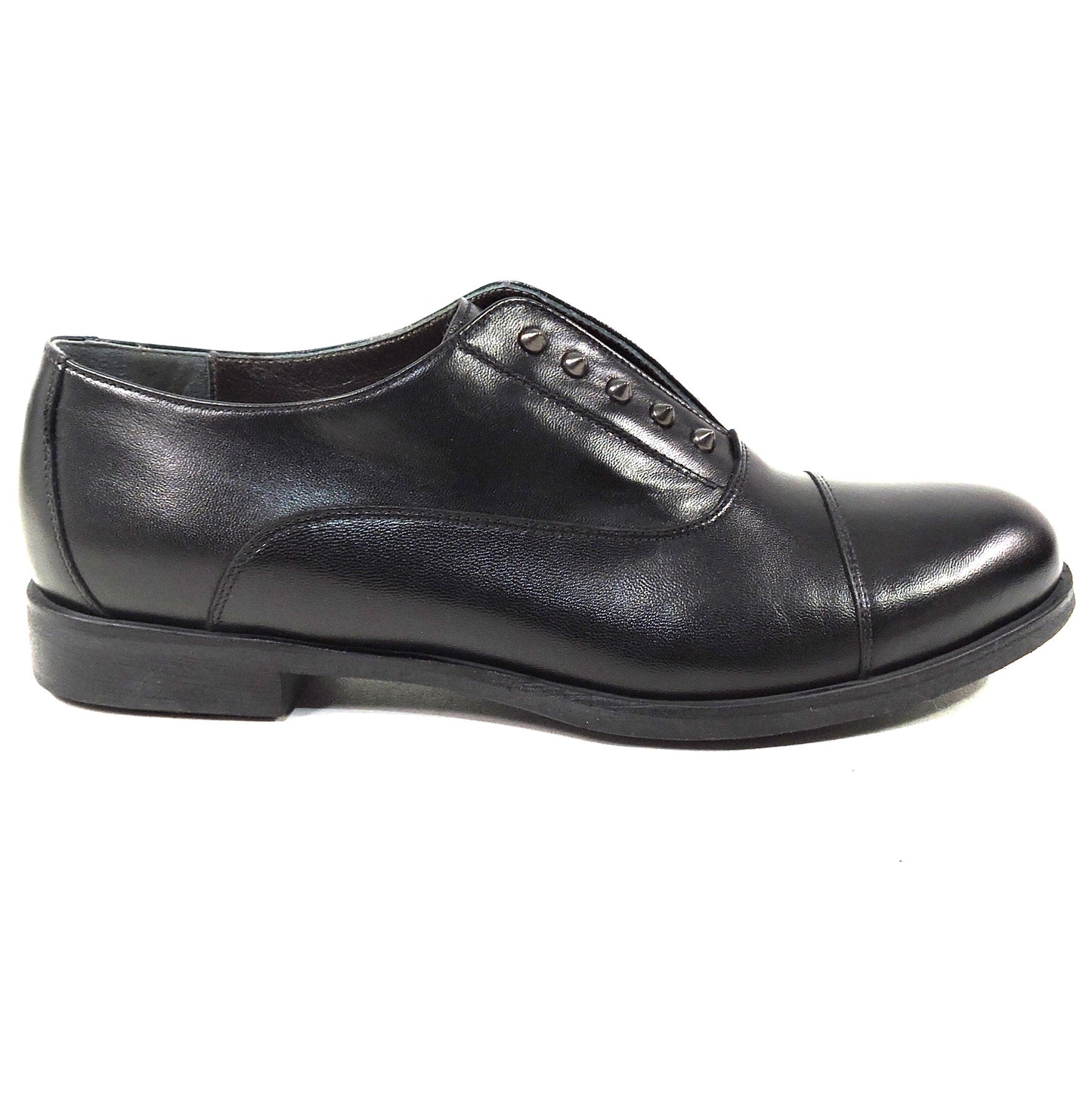 LUIGI TRAINI 🇮🇹 WOMEN'S BLACK SOFT LEATHER FASHION LOAFERS