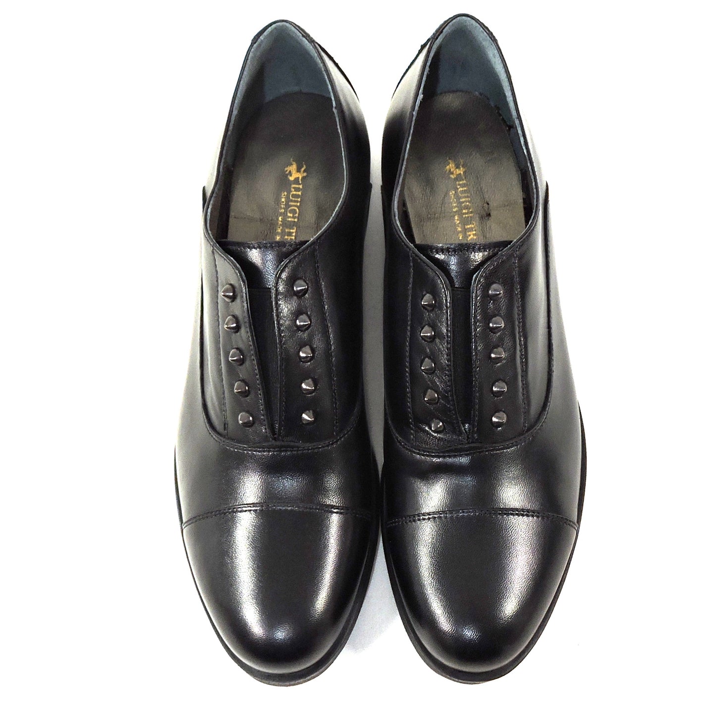 LUIGI TRAINI 🇮🇹 WOMEN'S BLACK SOFT LEATHER FASHION LOAFERS