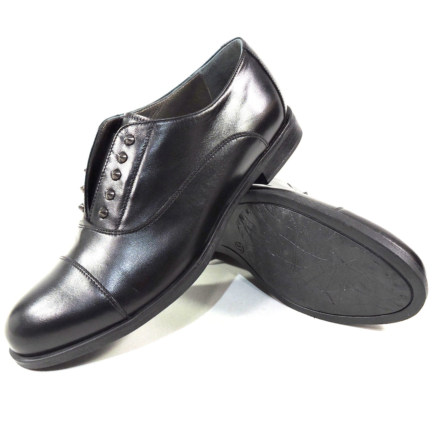 LUIGI TRAINI 🇮🇹 WOMEN'S BLACK SOFT LEATHER FASHION LOAFERS