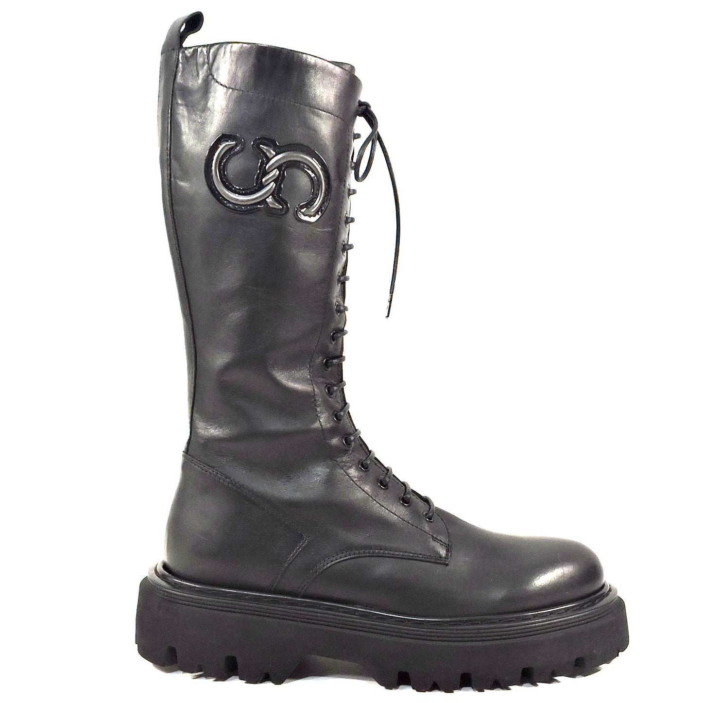 CASADEI 🇮🇹 WOMEN'S BLACK LEATHER COMFORT FASHION BOOTS
