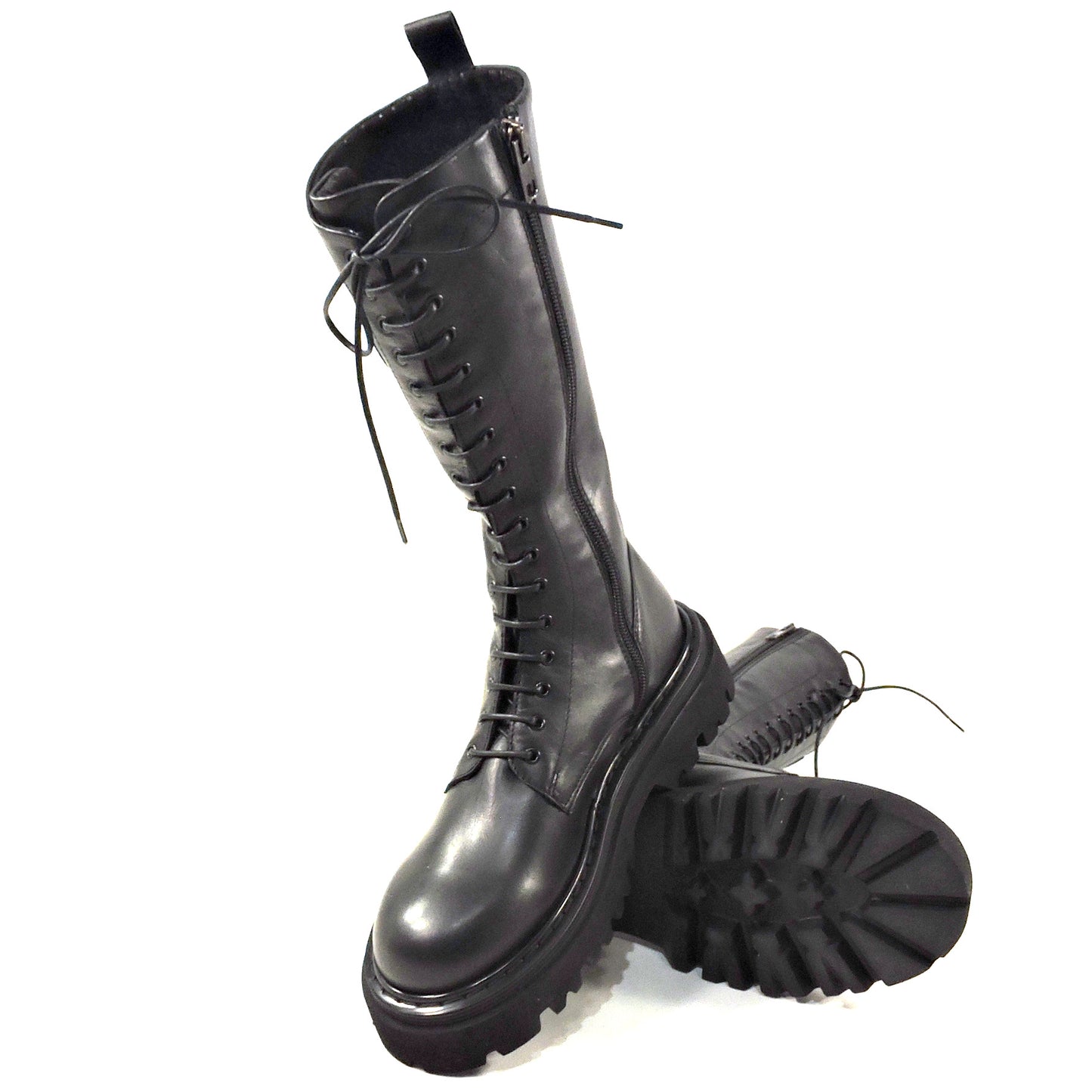 CASADEI 🇮🇹 WOMEN'S BLACK LEATHER COMFORT FASHION BOOTS