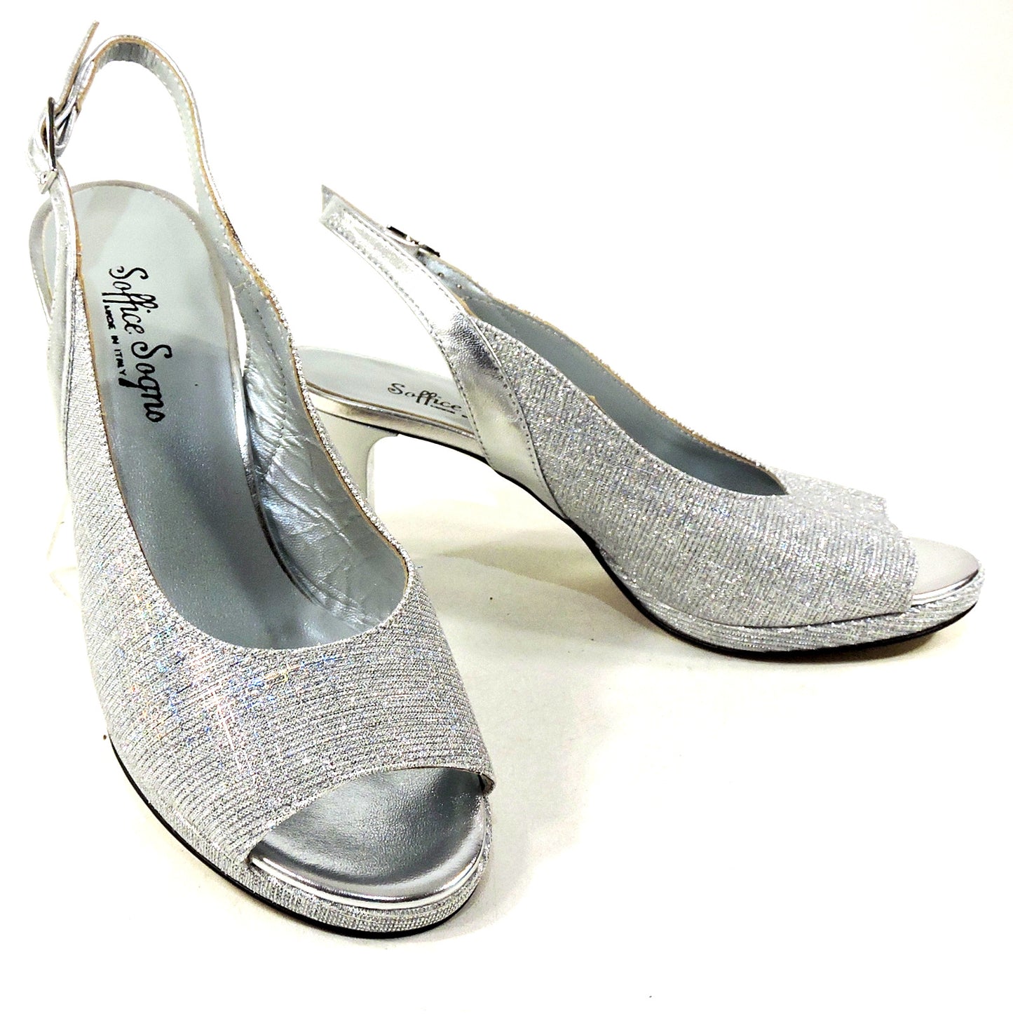 SOFFICE SOGNO 🇮🇹 WOMEN'S SILVER LEATHER COMFORT FASHION SANDALS