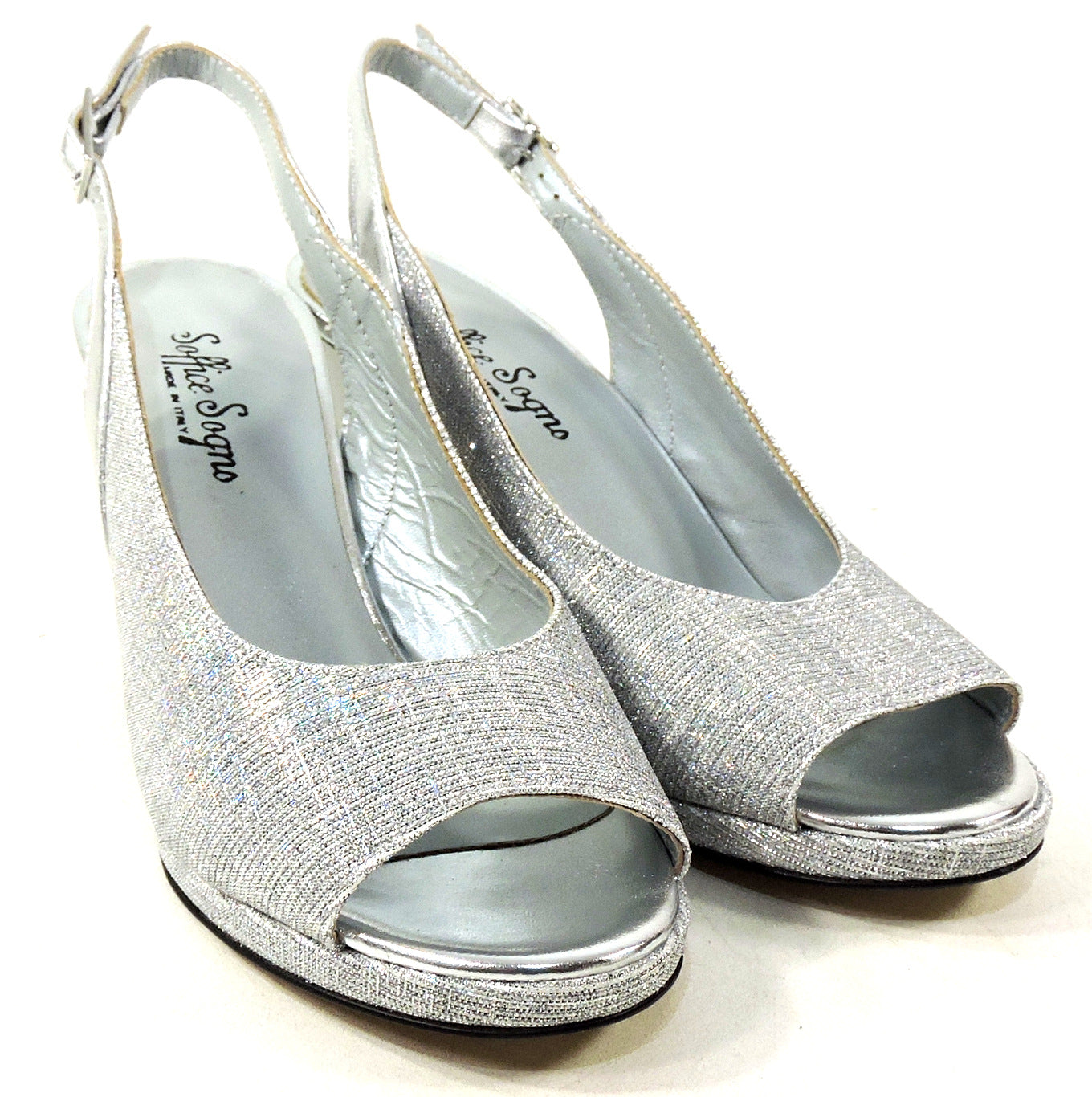 SOFFICE SOGNO 🇮🇹 WOMEN'S SILVER LEATHER COMFORT FASHION SANDALS
