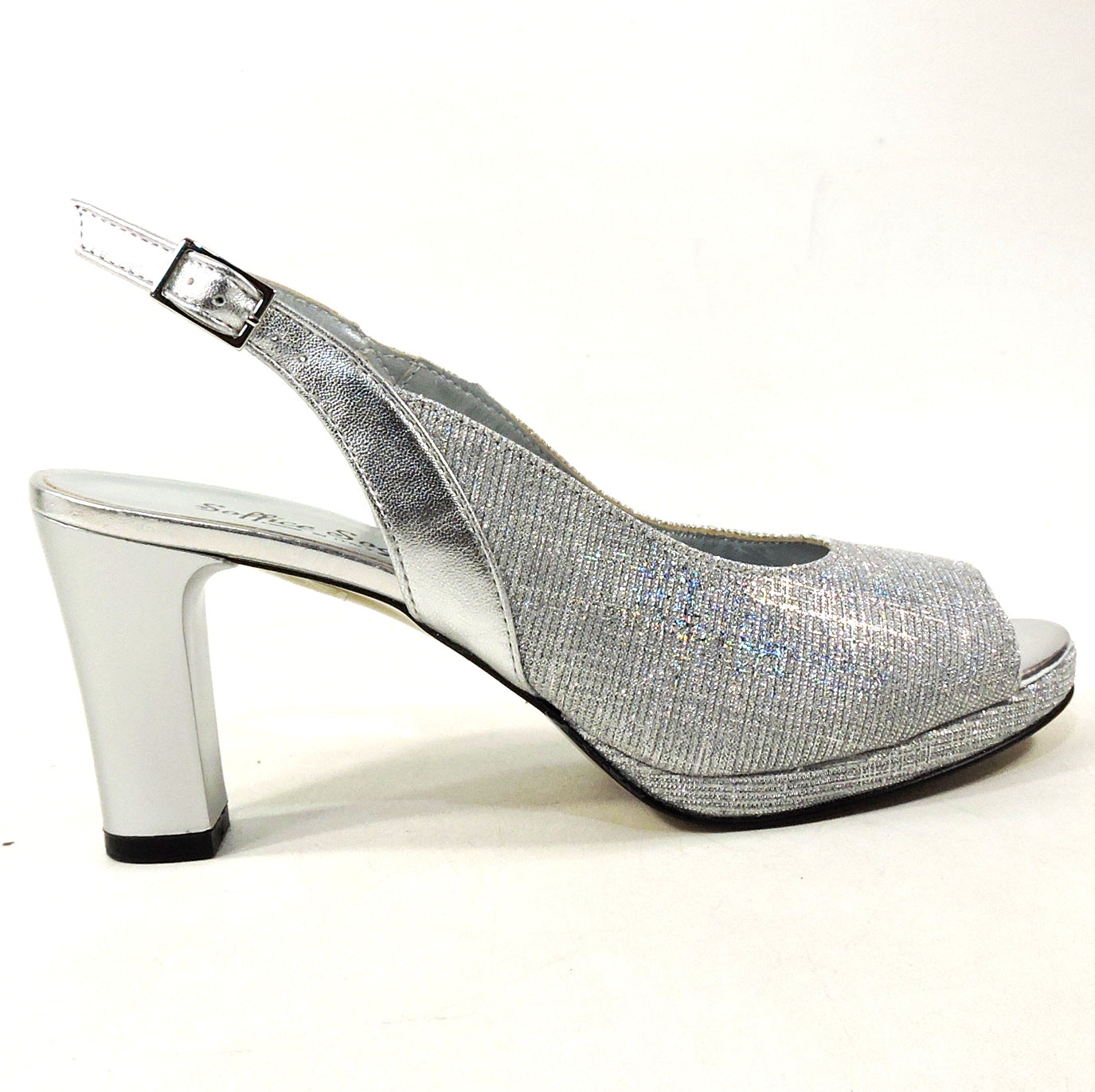 SOFFICE SOGNO 🇮🇹 WOMEN'S SILVER LEATHER COMFORT FASHION SANDALS