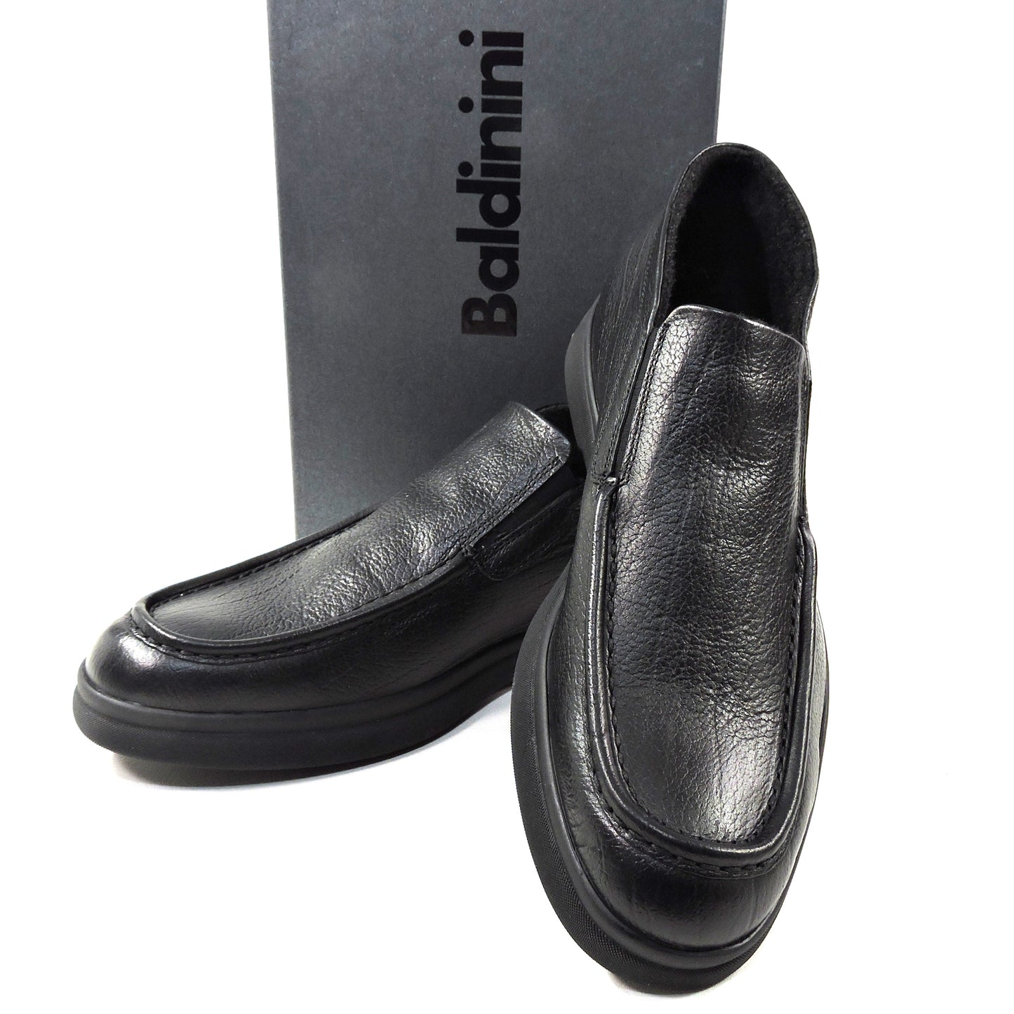 BALDININI 🇮🇹 MEN'S BLACK SOFT LEAHER WINTER LOAFERS