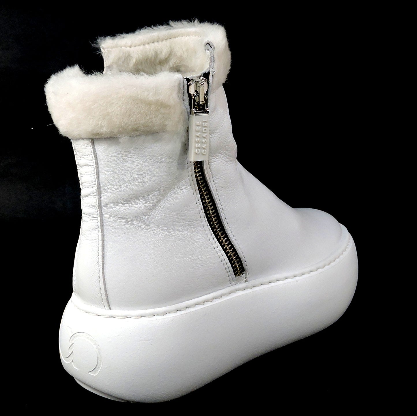 CASADEI š®š¹ WOMEN'S WHITE SOFT LEATHER COMFORT WINTER ANKLE BOOTIE