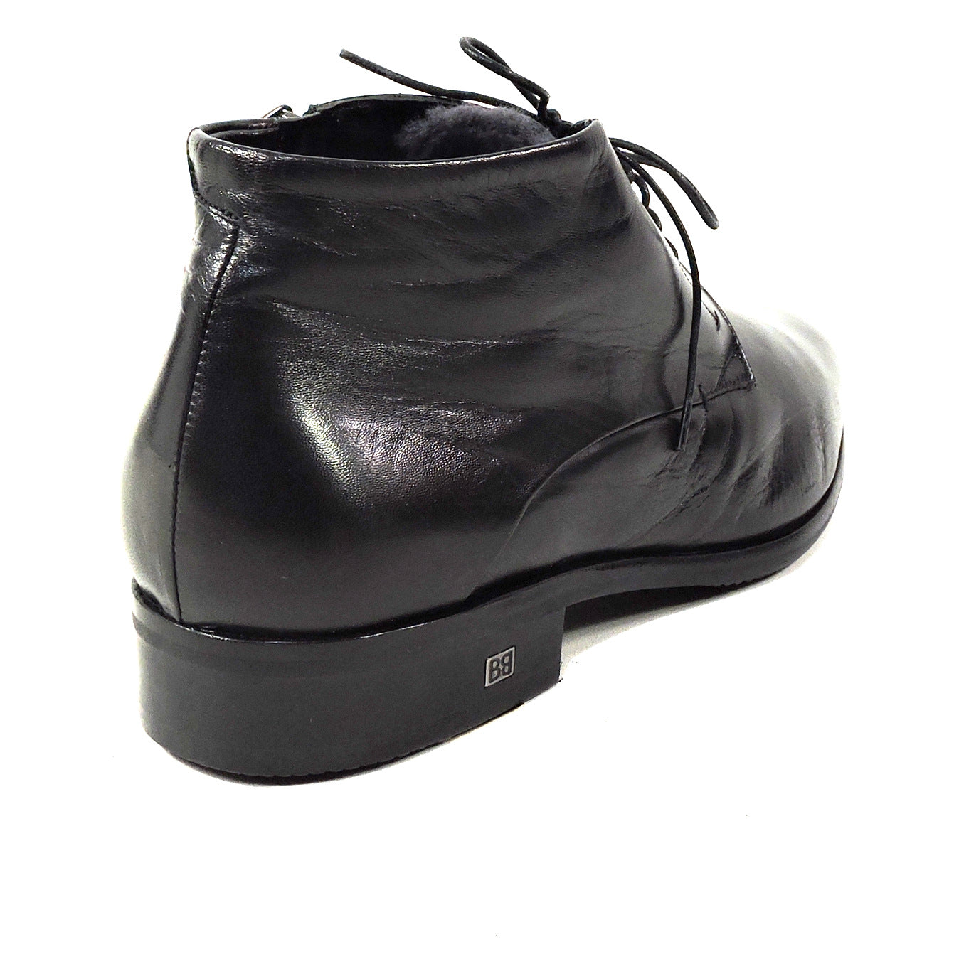 BALDININI š®š¹ MEN'S BLACK LEATHER COMFORT WINTER FASHION BOOTIE