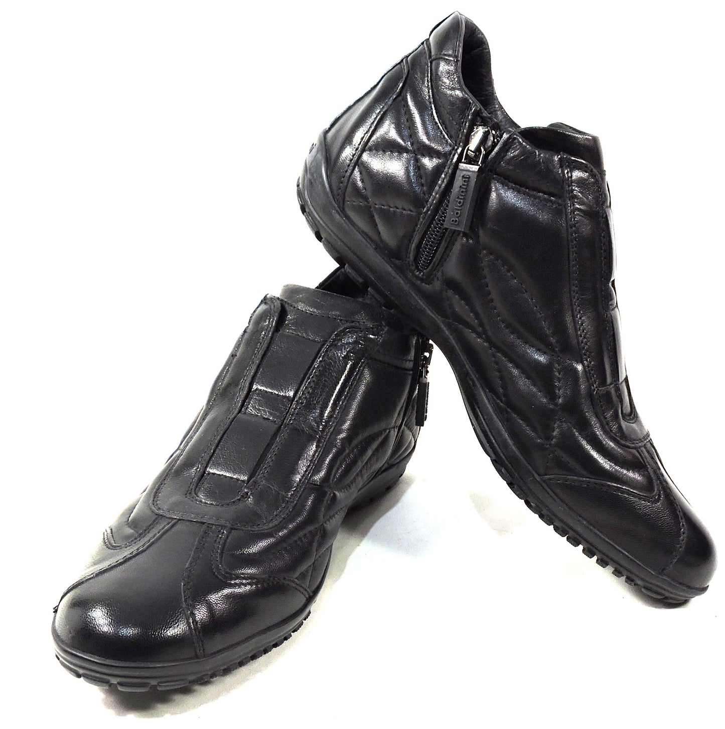 BALDININI 🇮🇹 MEN'S BLACK LEATHER COMFORT WINTER FASHION SNEAKERS