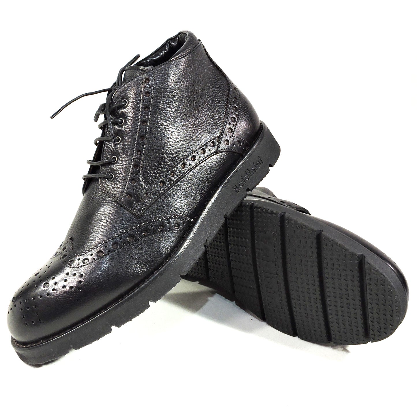 BALDININI 🇮🇹 MEN'S BLACK SOFT LEATHER WINTER FASHION BOOTIE