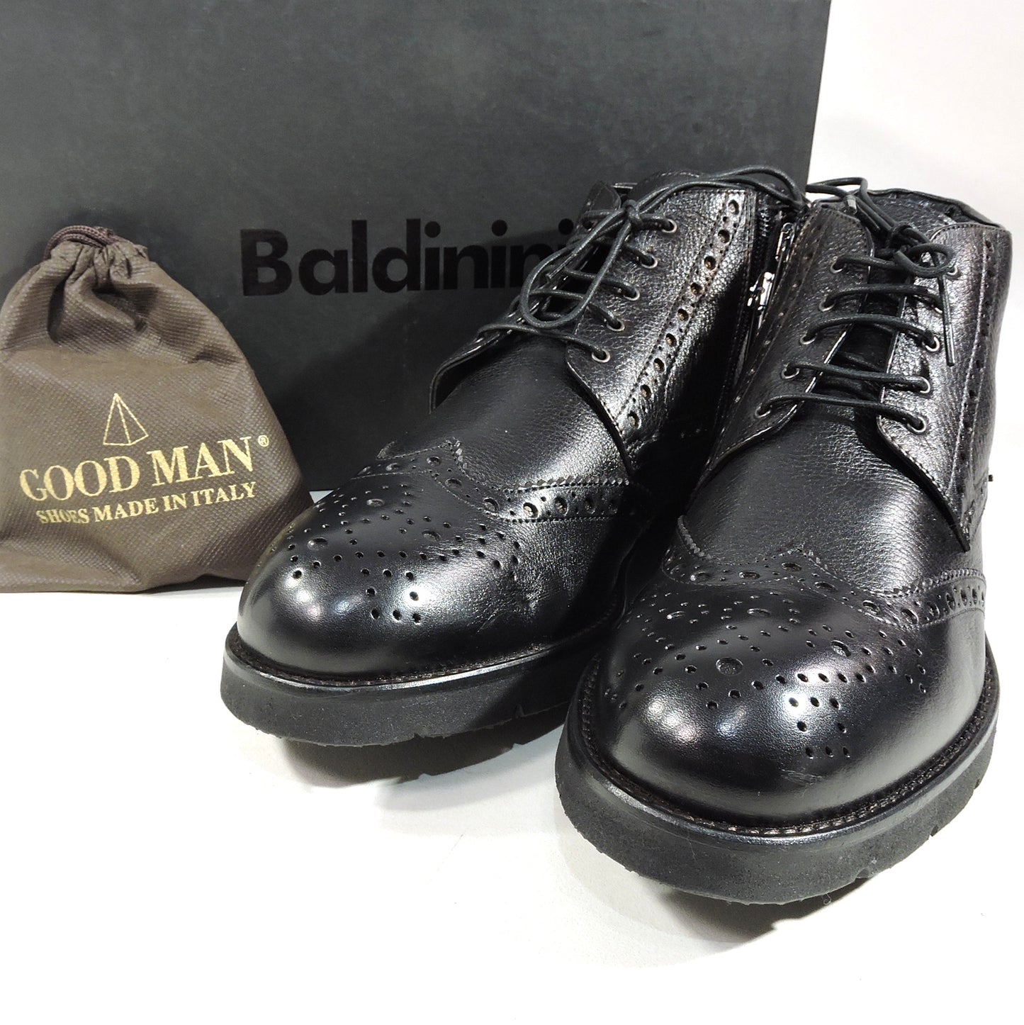 BALDININI 🇮🇹 MEN'S BLACK SOFT LEATHER WINTER FASHION BOOTIE