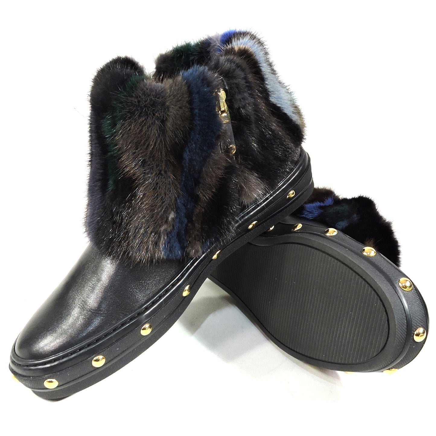 BALDININI 🇮🇹 WOMEN'S BLACK SOFT LEATHER WINTER FASHION BOOTIE