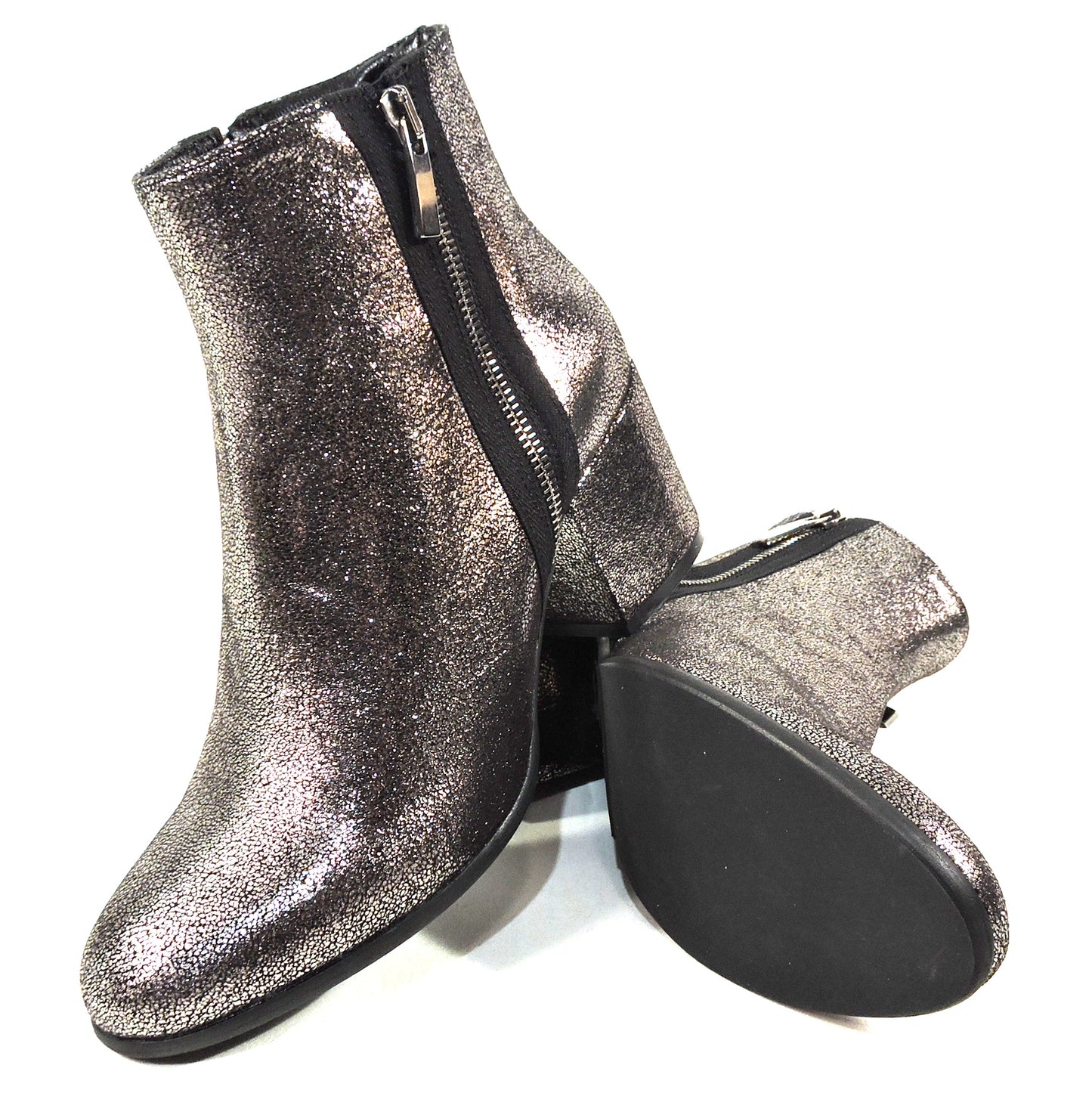 ROGANY ๐ฎ๐น WOMEN'S SILVER LEATHER COMFORT FASHION BOOTIE