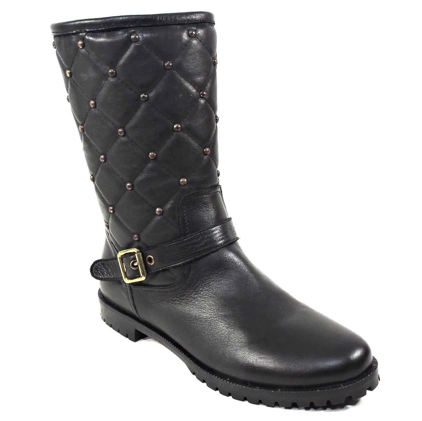LUIGI TRAINI 🇮🇹 WOMEN'S BLACK LEATHER COMFORT WINTER BOOTS