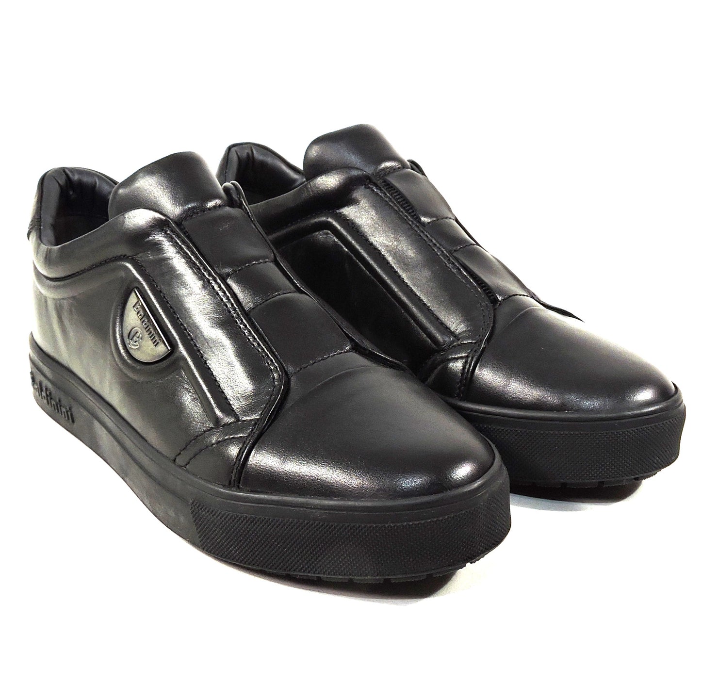 BALDININI ๐ฎ๐น MEN'S BLACK SOFT LEATHER FASHION SNEAKERS