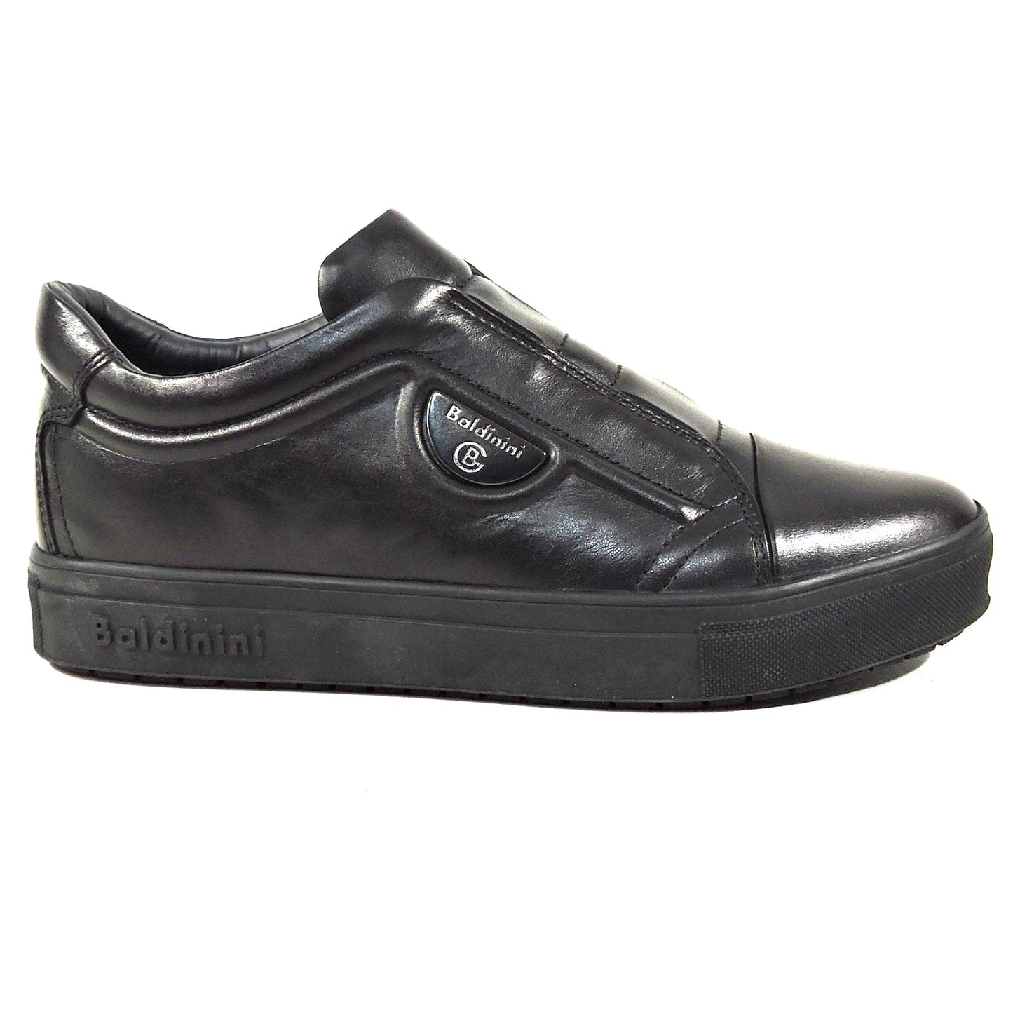 BALDININI ๐ฎ๐น MEN'S BLACK SOFT LEATHER FASHION SNEAKERS