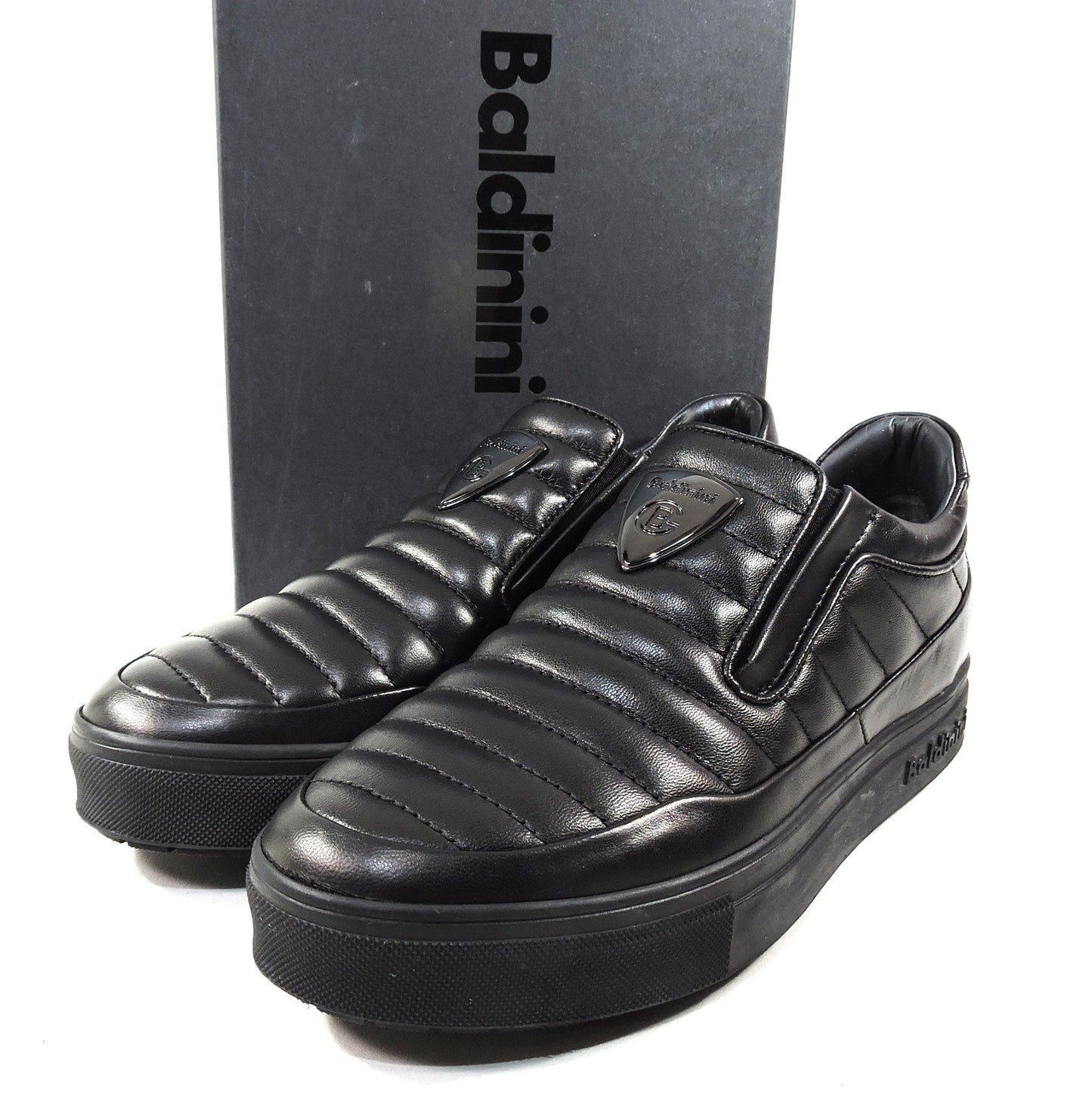 BALDININI ๐ฎ๐น MEN'S BLACK SOFT LEATHER FASHION SNEAKERS