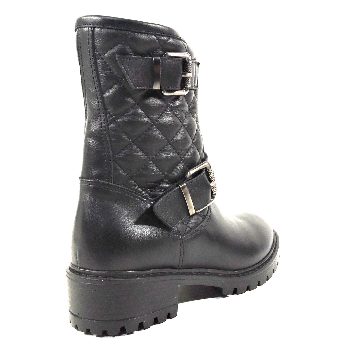 LUIGI TRAINI ๐ฎ๐น WOMEN'S BLACK SOFT LEATHER FUR WINTER BOOTIE
