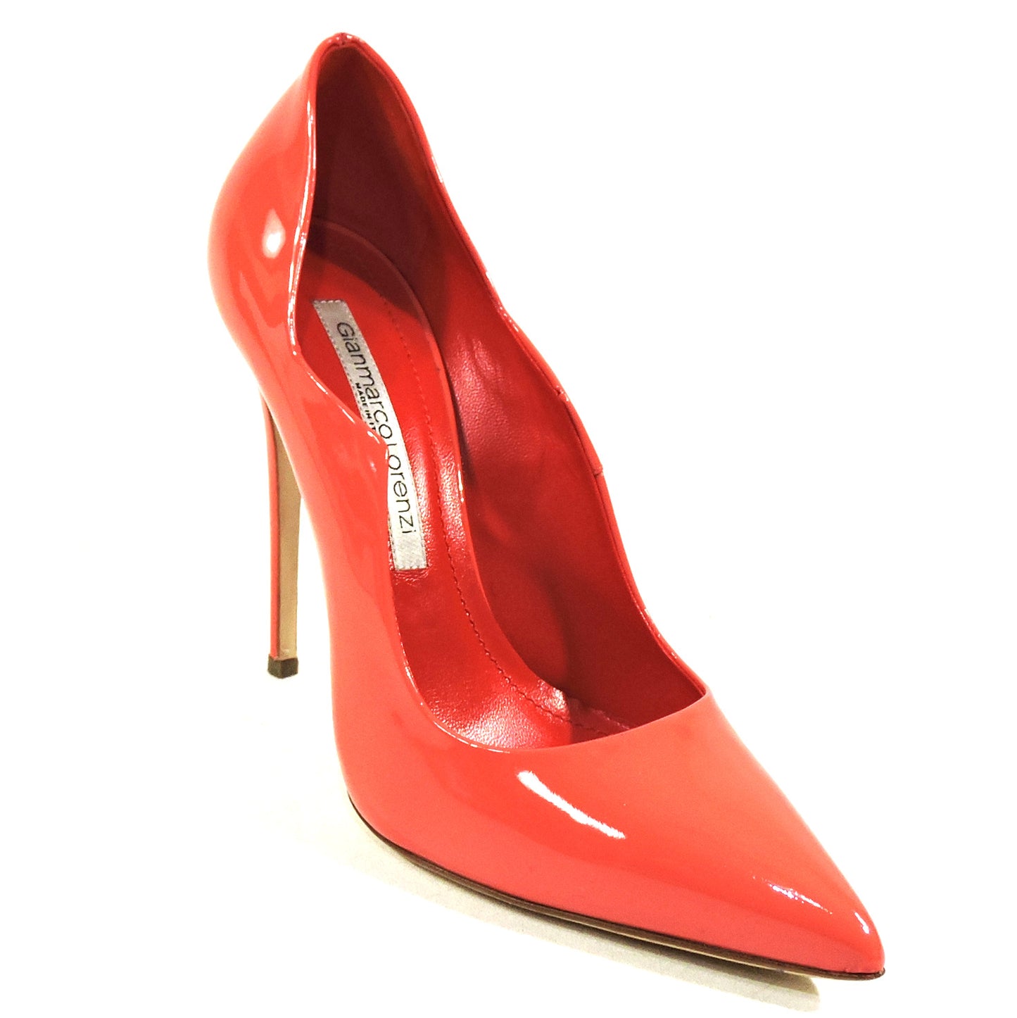 GIANMARCO LORENZI ๐ฎ๐น WOMEN'S CORAL PATENT LEATHER FASHION PUMPS