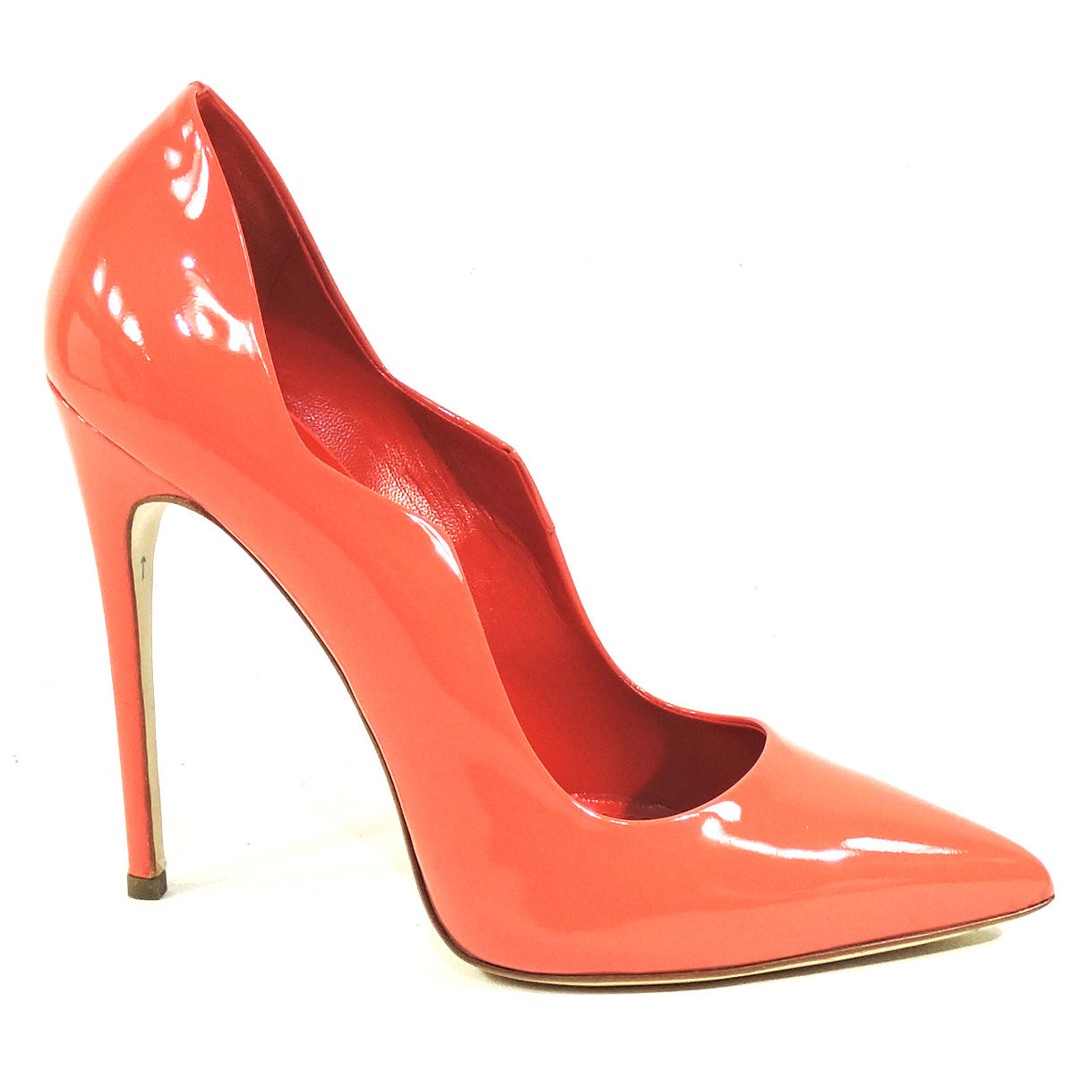 GIANMARCO LORENZI ๐ฎ๐น WOMEN'S CORAL PATENT LEATHER FASHION PUMPS