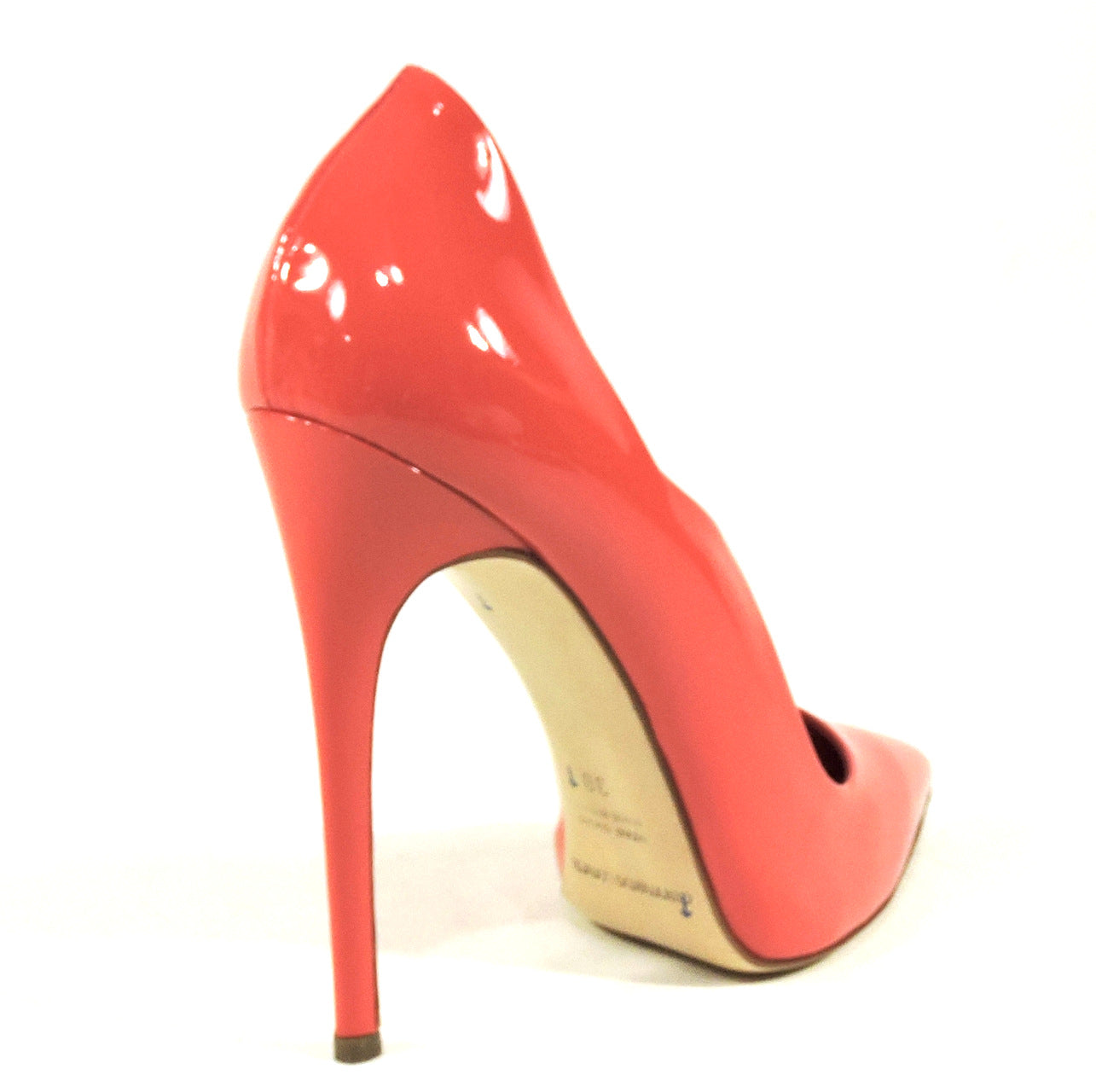 GIANMARCO LORENZI ๐ฎ๐น WOMEN'S CORAL PATENT LEATHER FASHION PUMPS