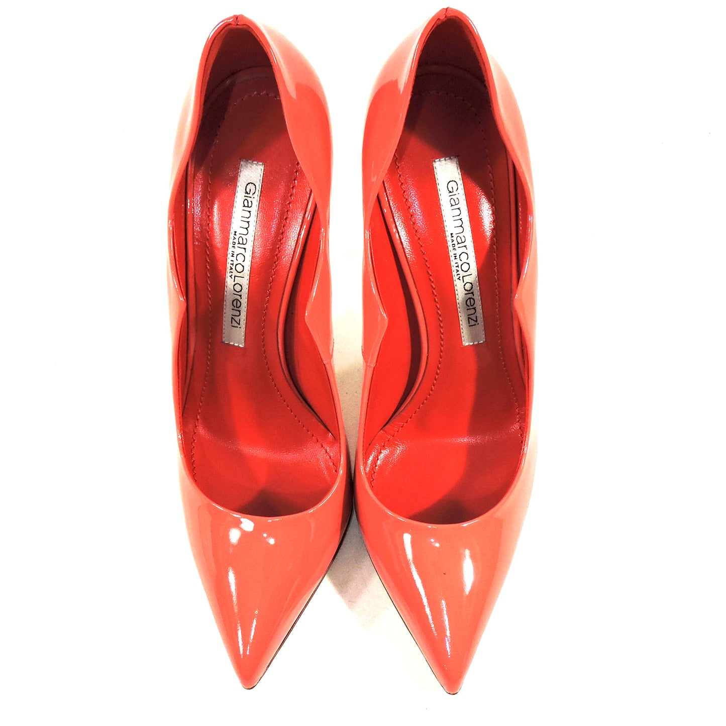 GIANMARCO LORENZI ๐ฎ๐น WOMEN'S CORAL PATENT LEATHER FASHION PUMPS