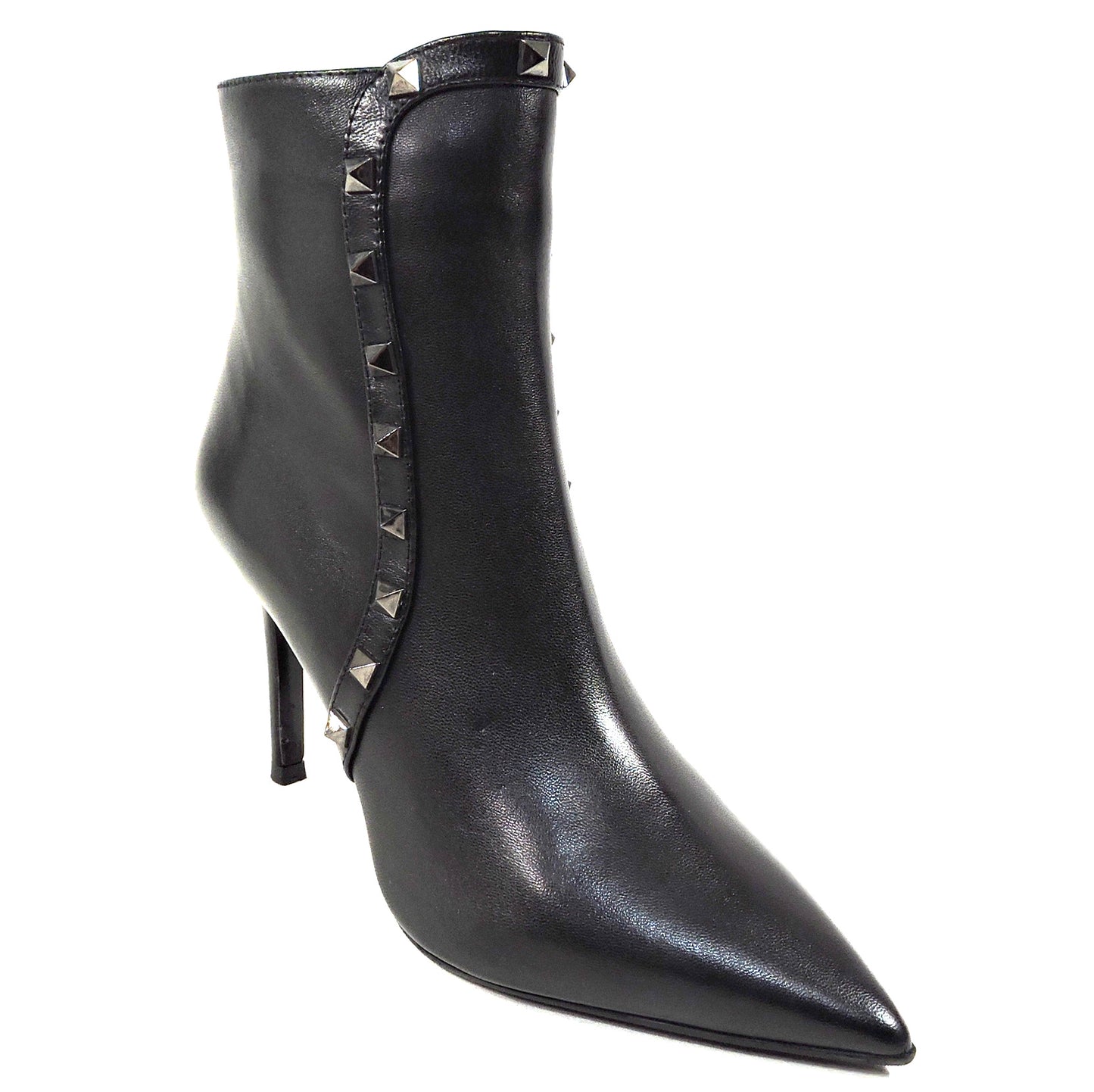 ALESSANDRO DI MARIA ๐ฎ๐น WOMEN BLACK LEATHER FASHION ANKLE BOOTIE
