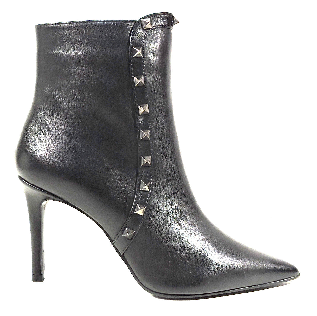 ALESSANDRO DI MARIA ๐ฎ๐น WOMEN BLACK LEATHER FASHION ANKLE BOOTIE