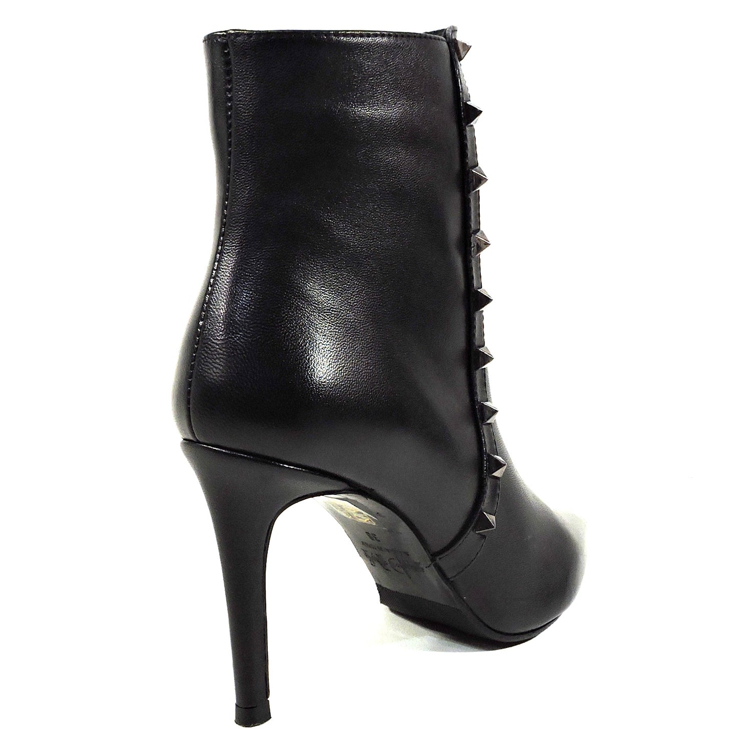 ALESSANDRO DI MARIA ๐ฎ๐น WOMEN BLACK LEATHER FASHION ANKLE BOOTIE