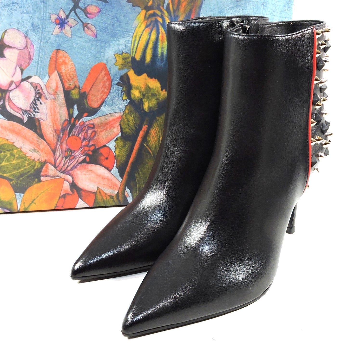 ALESSANDRO DI MARIA ๐ฎ๐น WOMEN BLACK LEATHER FASHION BOOTIE