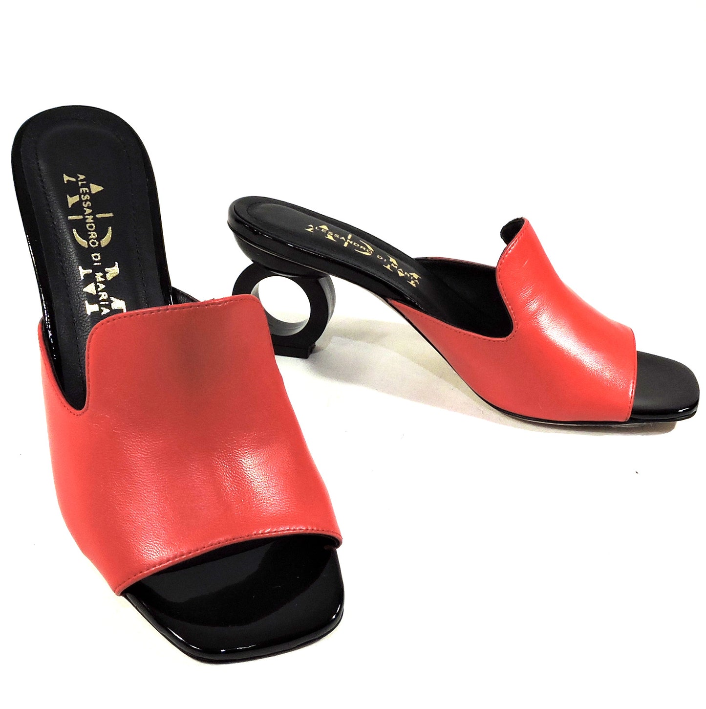 ALESSANDRO DI MARIA ๐ฎ๐น WOMEN'S RED LEATHER FASHION MULES